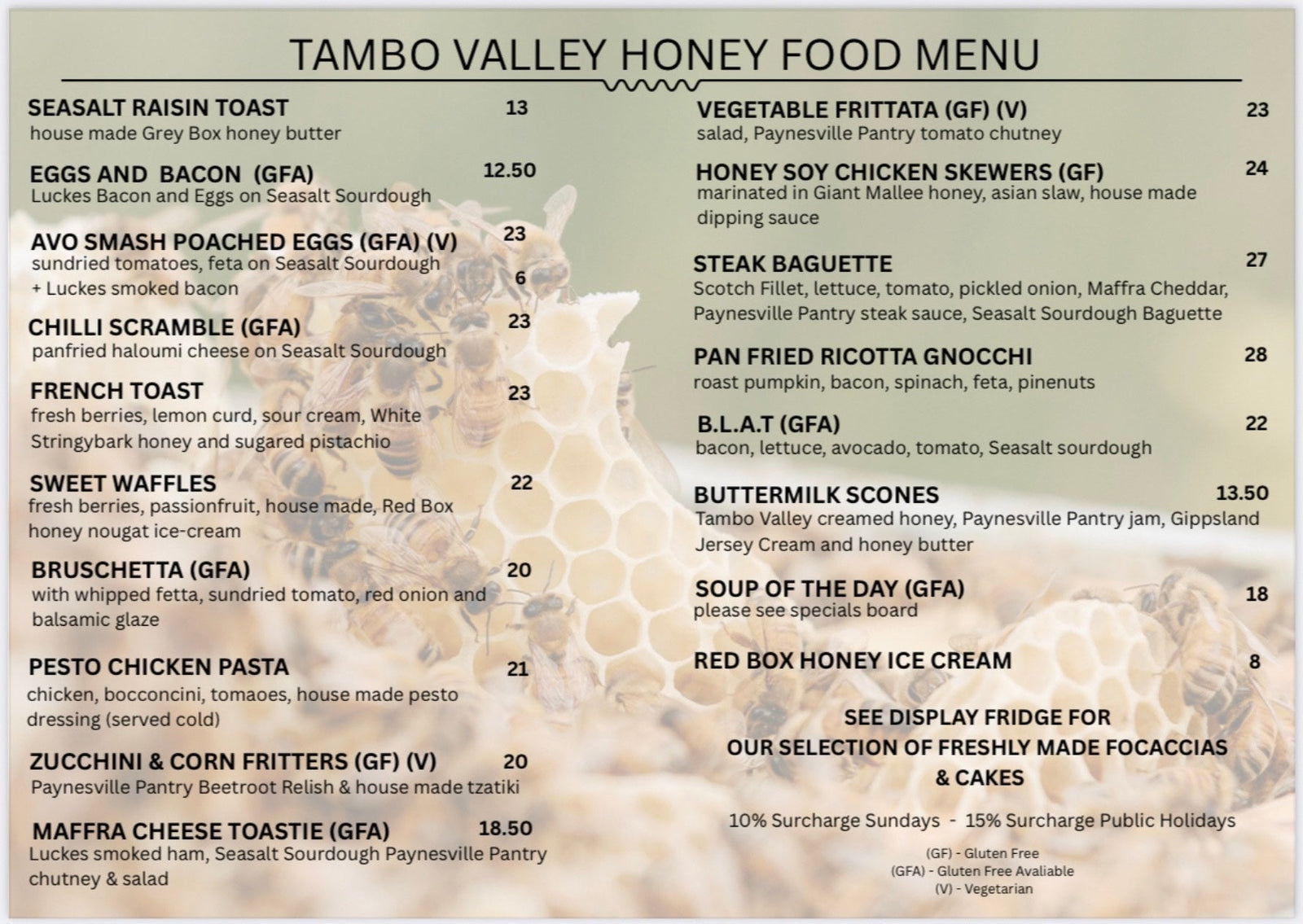 New Food & Drinks Menu Dec 2025