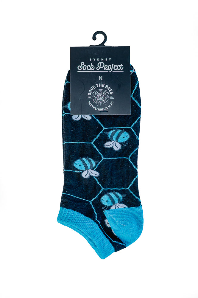 Blue Banded Bee Ankle Sock